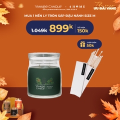 Mua 1 Nến ly tròn sáp đậu nành size M tặng 2 hộp diêm