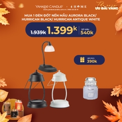 Mua 1 Đèn đốt nến mẫu Aurora Black/ Hurrican Black/ Hurrican Antique White tặng 1 nến hũ S