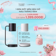 Mua 1 đèn đốt nến hẹn giờ Trắng/ Đen tặng 1 nến hũ S