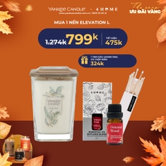 Mua  nến Elevation L được tặng 1 tinh dầu 4Home 10ml và 1 hộp diêm