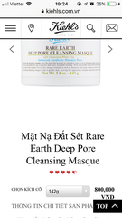 Mặt nạ đất sét Kiehl’s Rare Earth Deep Pore Cleansing