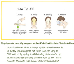 Nước tẩy trang rau má Centifolia Eau Micellaire của Pháp