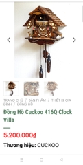 Đồng hồ treo tường Cuckoo Black Forest 416Q Clock Villa