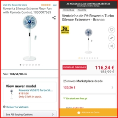 Quạt Đứng Rowenta VU5870 Turbo Silence Stand Extreme+ Model 2021