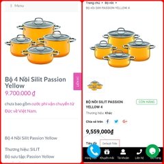 Bộ nồi Silit Silargan Passion màu vàng