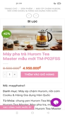 Máy pha trà đa năng Hurom Tea Master TM-P02FSS