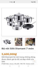 Bộ nồi Silit Diamant 7 món
