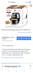 Nồi chiên không dầu Emerio AF112828