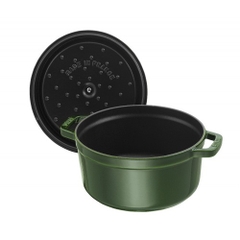 Nồi Gang Staub Round Cocotte Grenadine 22cm - 2.6L màu xanh rêu
