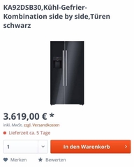 Tủ lạnh Bosch KAD92SB30 Side by side Serie 8 dung tích 636L