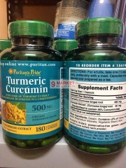 Tinh chất nghệ vàng Puritan Pride Turmeric Curcumin 500 mg