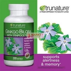 Trunature Ginkgo Biloba 120mg – Viên bổ não giúp tăng cường trí nhớ, chiết xuất từ thiên nhiên