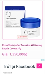 Kem đêm Transino Whitening Repair Cream