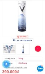 Xịt khoáng dưỡng da Vichy Mineralizing Thermal Water - Pháp