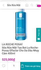 Sữa rửa mặt da dầu LaRoche Posay Effaclar - Gel Moussant Purifiant