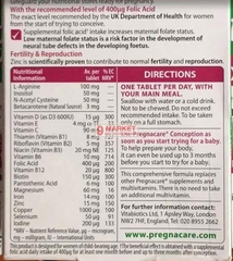 Viên uống Vitabiotics Pregnacare Before Conception cho phụ nữ chuẩn bị mang thai