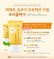 Kem Chống Nắng Innisfree Perfect UV Protection Cream Triple Care SPF 50+ PA+++