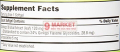 Trunature Ginkgo Biloba 120mg – Viên bổ não giúp tăng cường trí nhớ, chiết xuất từ thiên nhiên