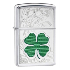 Zippo 24669 - Zippo Clover High Polish Chrome Design