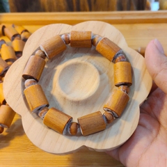 Vòng Gỗ Hoàng Đàn 12mm Đốt Trúc Hàng Rễ