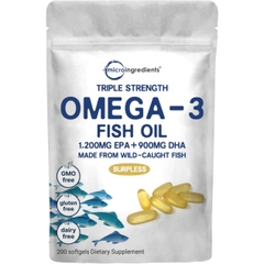 Micro Ingredients Triple Strength Omega 3 Fish Oil (200 Viên)