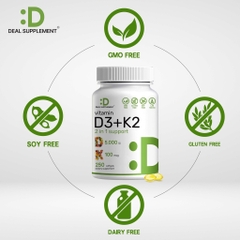 Deal Supplement Vitamin D3 + K2 5000IU (250 Viên)