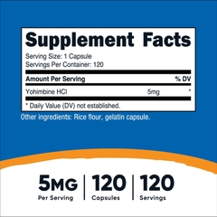 Nutricost Yohimbine HCL 5mg (120 Viên)