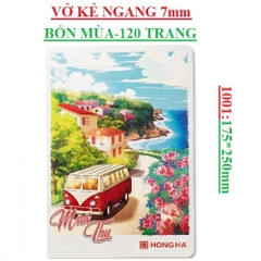 Vở kẻ ngang 7mm Pupil 120 trang Bốn mùa Hồng hà