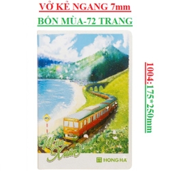 Vở kẻ ngang 7mm Pupil 72 trang Bốn mùa Hồng hà