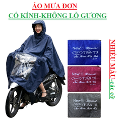 Áo mưa đơn cánh dơi có kính không lỗ gương Tuấn Tú