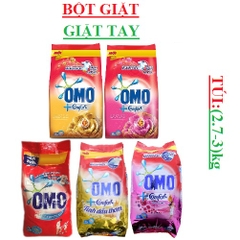 Bột giặt tay omo bột thông minh, comfort  tinh dầu thơm, nồng nàn, diệu kỳ, ngất ngây (2.7-3)kg