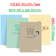 Vở kẻ ngang 7mm Pupil 200 trang Bốn mùa Hồng hà