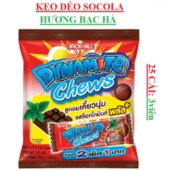 Kẹo dẻo 3 viênsocola hương bạc hà Dynamite chew gói 25P