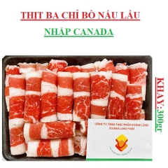 Ba chỉ bò lẩu nhập Canada Khánh Long khay 300gr
