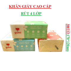Khăn giấy 4 lớp Gumi gói 300 tờ 170*120mm