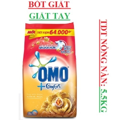 Bột giặt tay omo bọt thông minh 6kg, comfort tinh dầu thơm, nồng nàn, diệu kỳ, ngất ngây 5.5kg