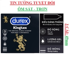 Bao cao su Durex kingtex ôm sát-trơn hộp3s
