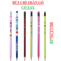 Bút chì thân gỗ 2B có tẩy Deli