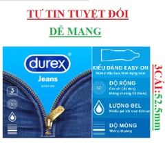 Bao cao su  tự tin tuyệt đối Durex jeans  easy on hộp 3 cái