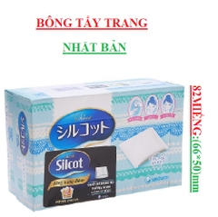 Bông tẩy trang Nhật Bản Silcot hộp 82 miếng (66x50)mm