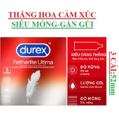 Bao cao su siêu mỏng Durex fethelite ultima ultra thin for even greater sensitivity hộp 3s