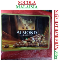 Socola alfredo almond  milk choco 300gr hộp thiếc.