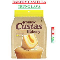 Bánh bông lan Custas Bakery Castella Trứng Lava Orion túi 3 gói