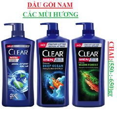 Dầu gội nam Clear men chai (600-:-650)gr