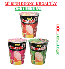 Mì ăn liền Omachi có cây thịt thật cốc(110-:-120)gr
