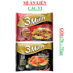 Mì ăn liền 3 miền gold gói(70-:-75)gr