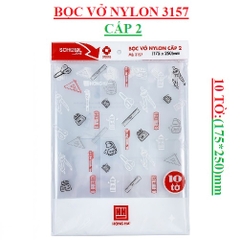 Bọc vở nylon cấp 2 bịch 10 tờ (175*250)mm 3175 Hồng Hà