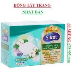 Bông tẩy trang Nhật Bản Silcot hộp 66 miếng (72x55)mm