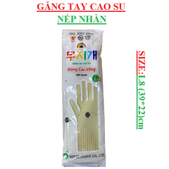 Găng tay cao su nếp nhăn Đông cầu vồng size L8 (39*22)cm