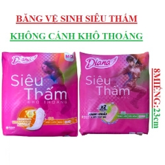Băng vệ sinh Diana siêu thấm không cánh 8 miếng 23cm
